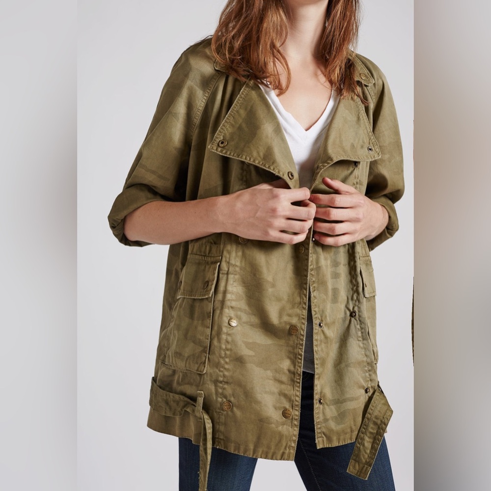 Current Elliott The Infantry Jacket 100% Cotton Army Camo Green Size 3 - Large
